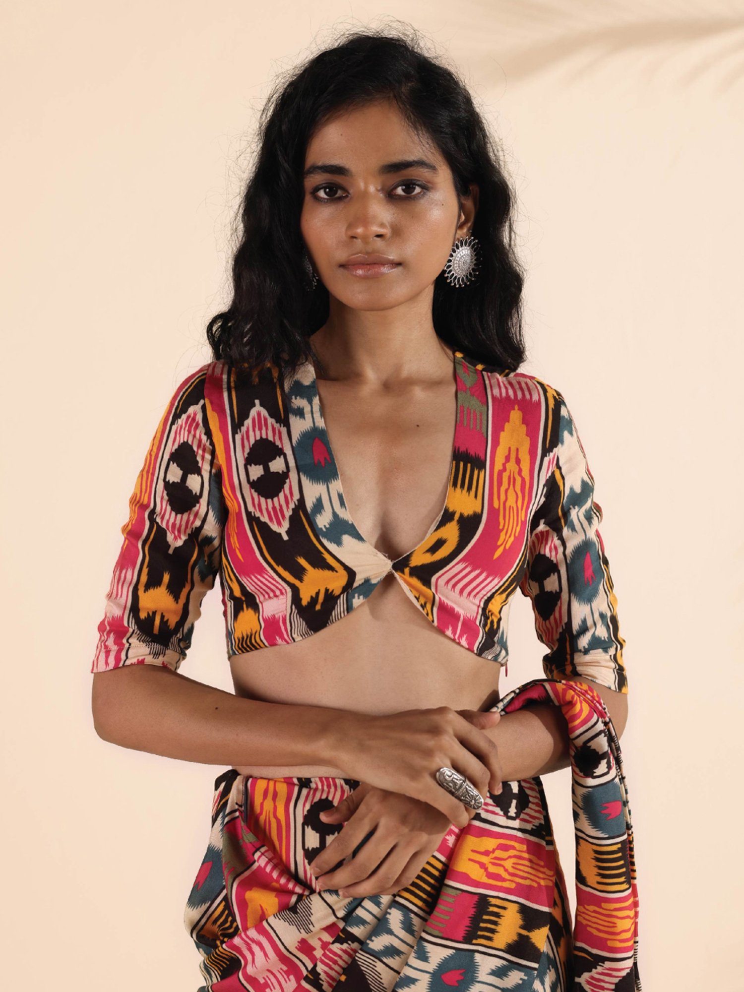 true Browns Multicolored Printed Blouse