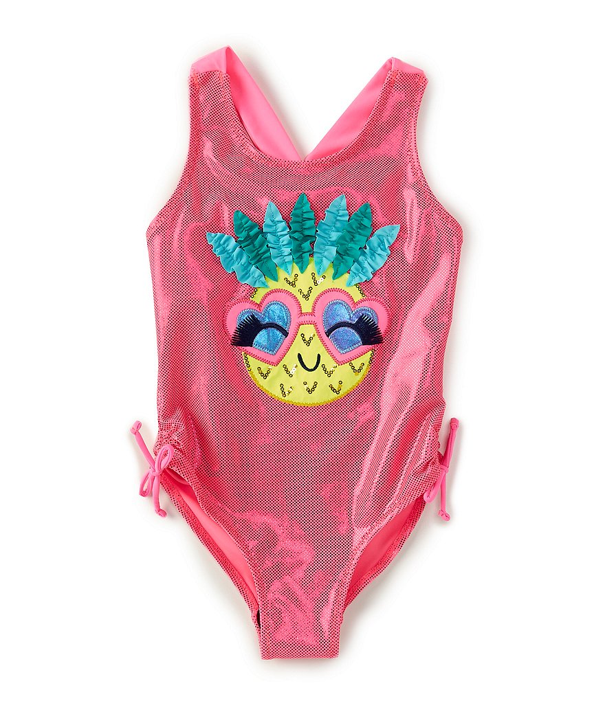 Flapdoodles Little Girls 2T-6X Twist-Back Pineapple Shine One-Piece Swimsuit
