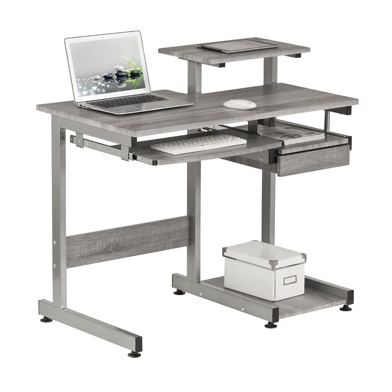 Complete Computer Workstation Desk Gray - Techni Mobili