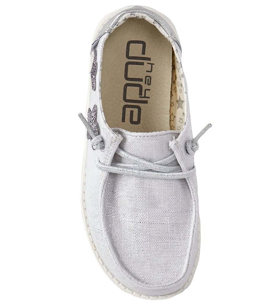 Hey Dude Girls' Wendy Silver Washable Slip-Ons (Youth)