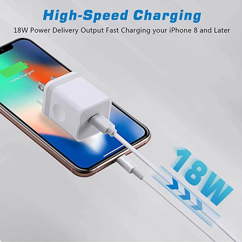 USB C Charger 2Pack 18W PD Type C Power Delivery 30 Fast Wall Charger Block Compatible with iPhone 11ProMaxXRXSX8SE2 iPad Pro Galaxy S10S9S8Note 98 Pixel 432XL AirPods Pro