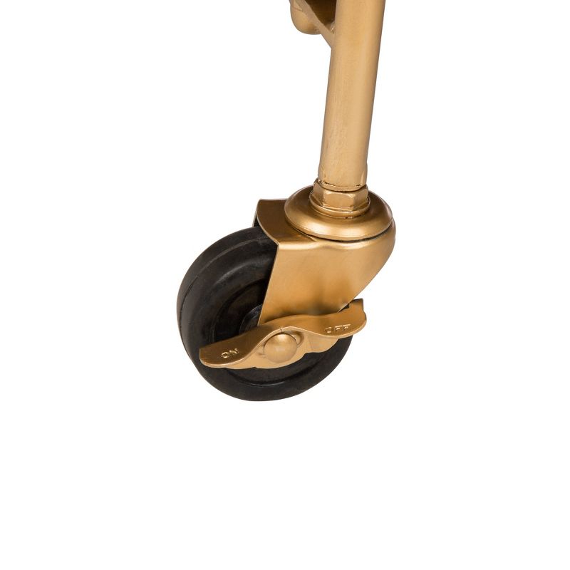 Deluxe Metal Round Mirrored Bar Cart Gold - Glitzhome