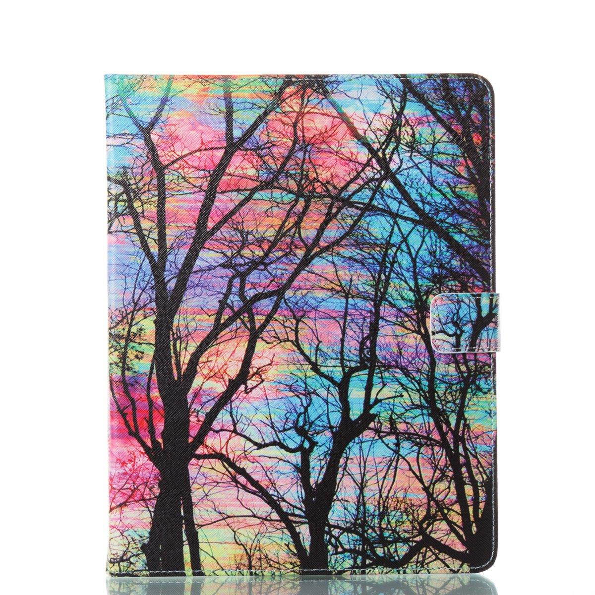 iPad 2 Case, iPad 3 4 Case - Newshine Colorful Smart PU Leather Stand Cover with Card Holder for Apple iPad 2 & iPad 3 & iPad 4 9.7 inch, with Auto Sleep/ Wake Up Function, Sunset Glow