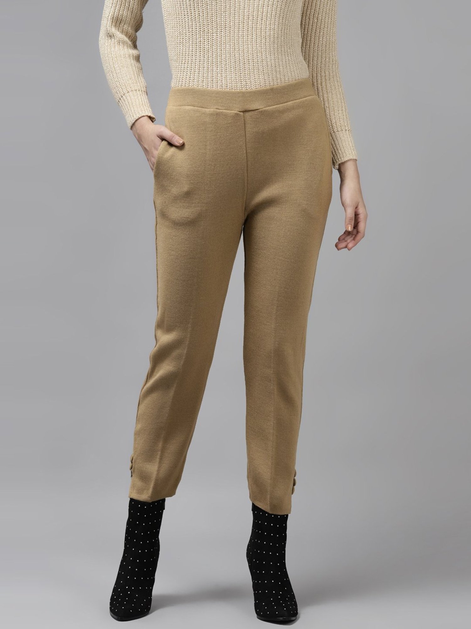Cayman Brown Mid Rise Trousers