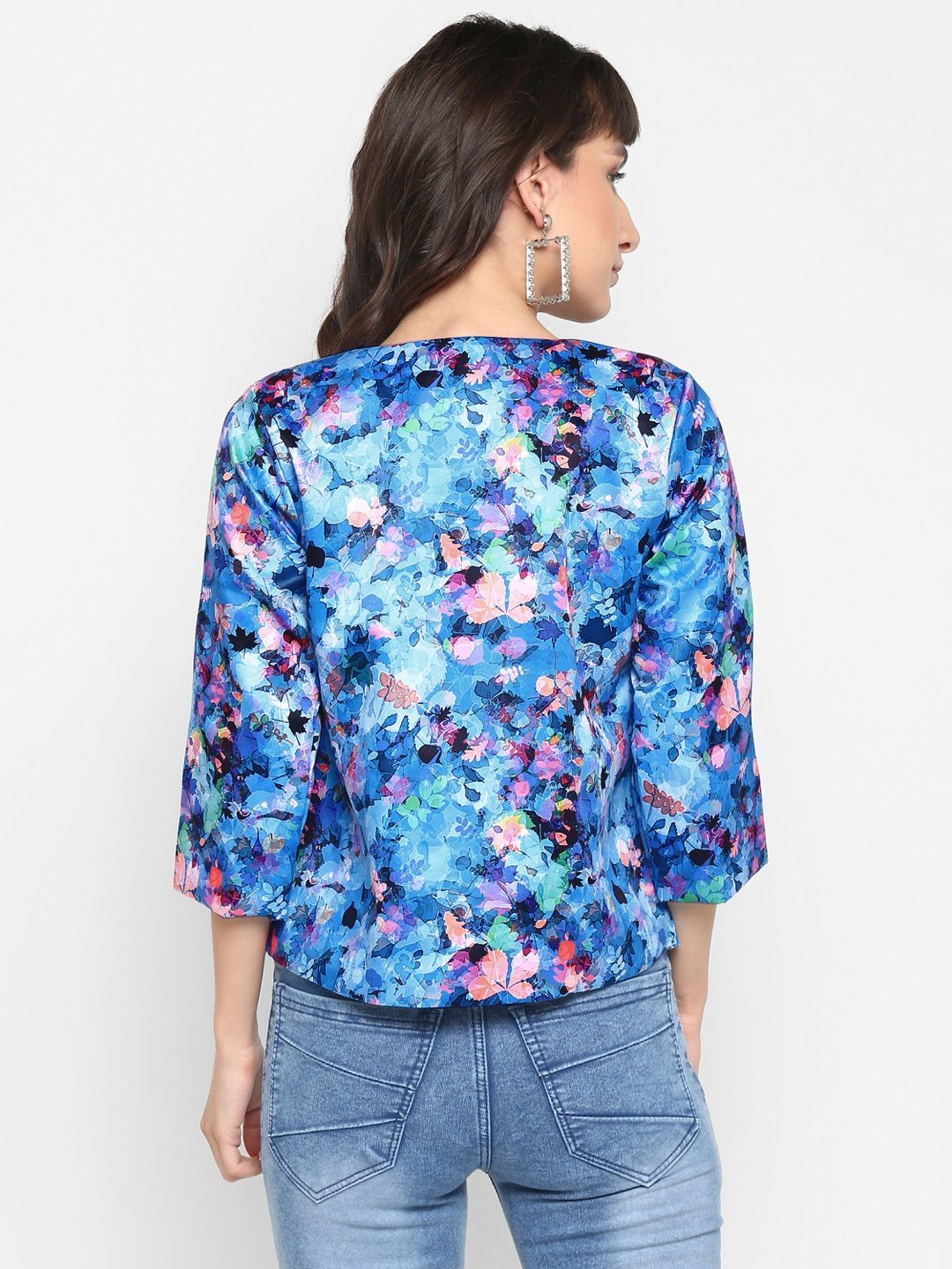 Hangup Blue Printed Shrug