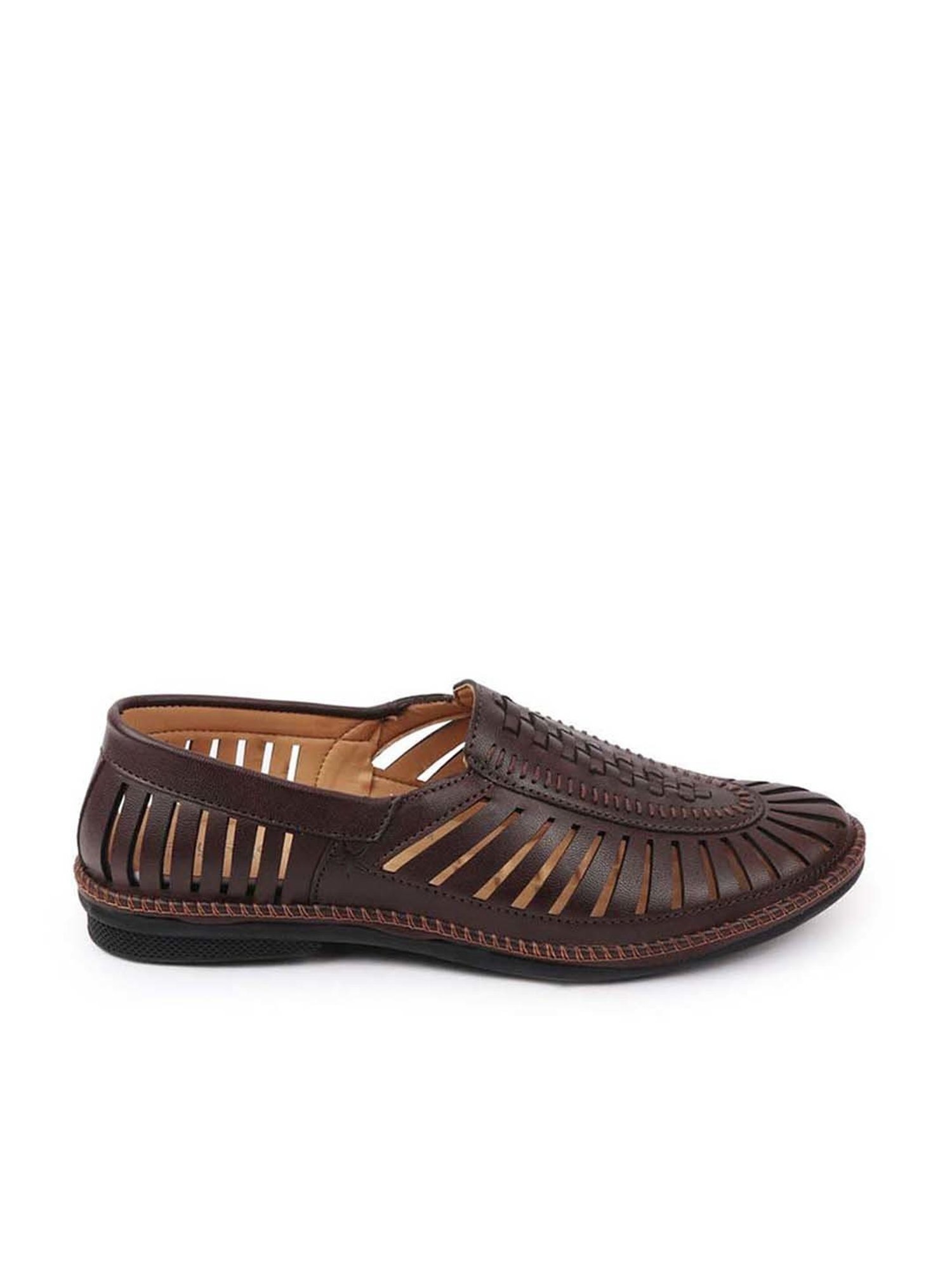 Fausto Men's Brown Ethnic Juttis