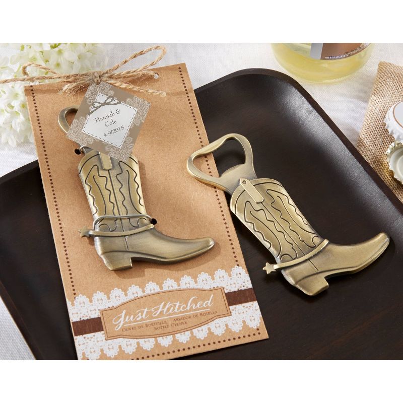 12ct "Just Hitched" Cowboy Boot Bottle Opener