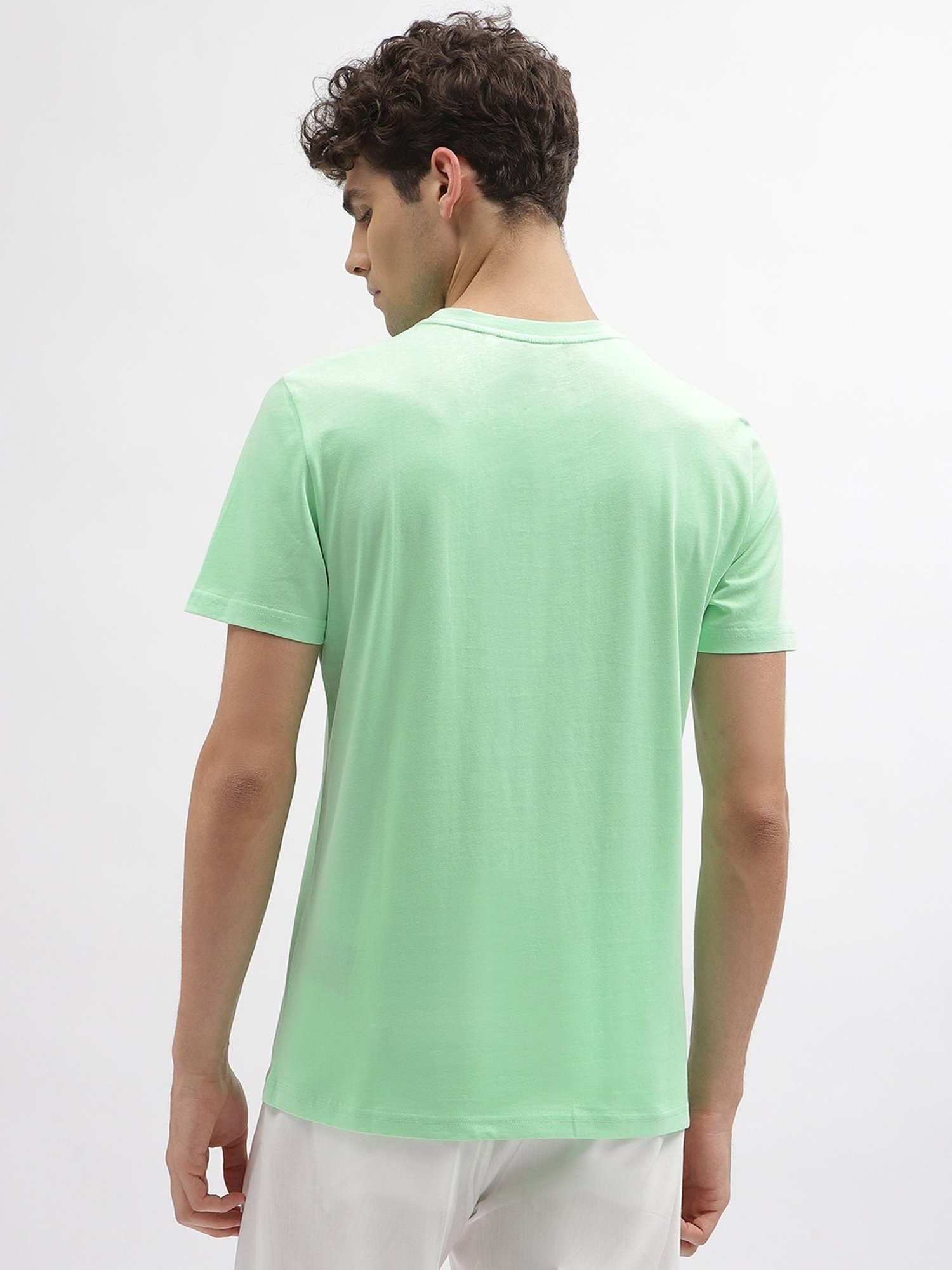 Antony Morato Green Cotton Slim Fit Printed T-Shirt