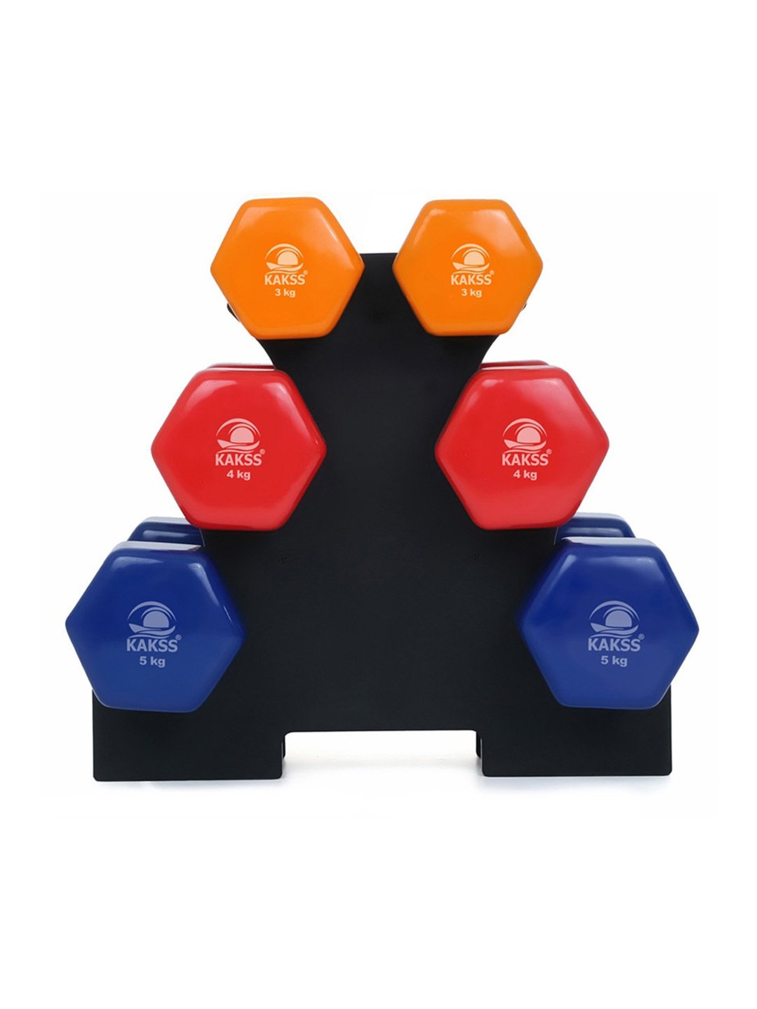 KAKSS Cast Iron Vinyl Coated Dumbbells (Multicolor) Size - 24KG