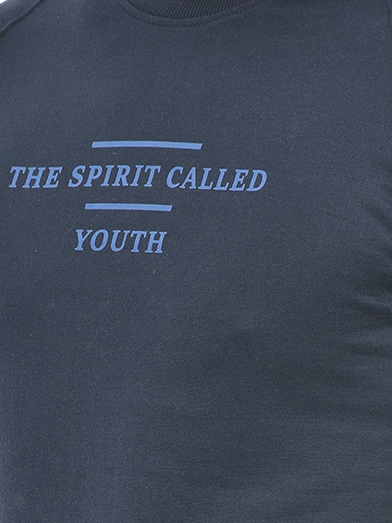 Integriti Dark Navy Regular Fit Printed Sweatshirt