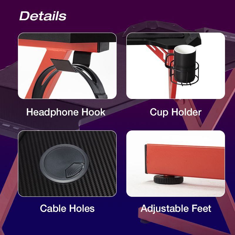 RESPAWN 3000 Gaming Computer Desk - Ergonomic Height Adjustable Gaming Desk, in Blue (RSP-3000-BLU)