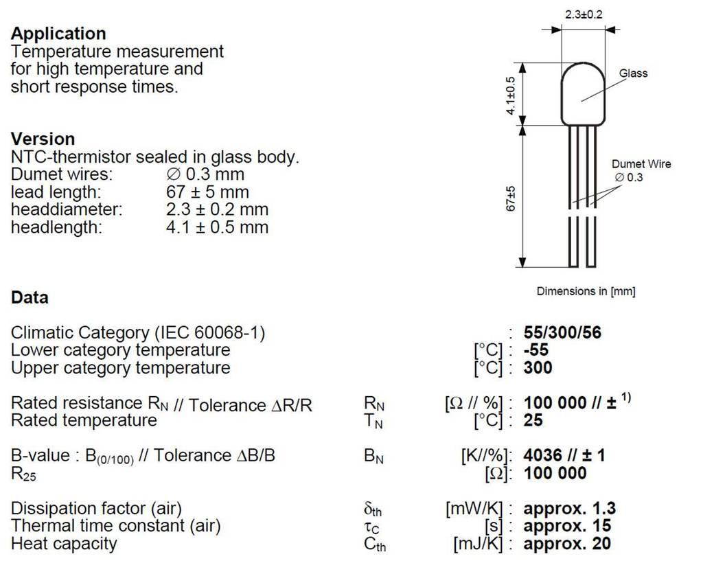 EPCOS 100K B57560G104F Thermistor