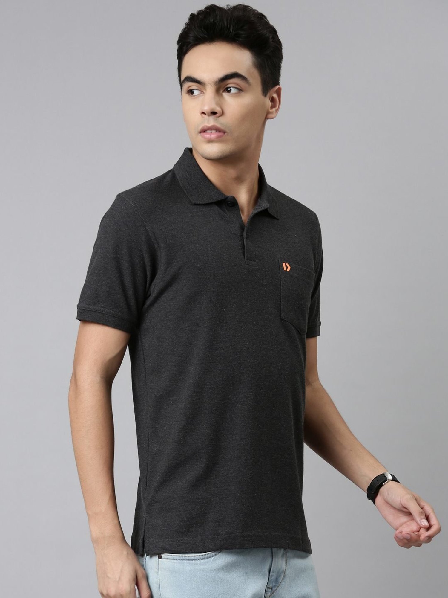 Dixcy Scott Maximus Black Cotton Regular Fit Polo T-Shirt