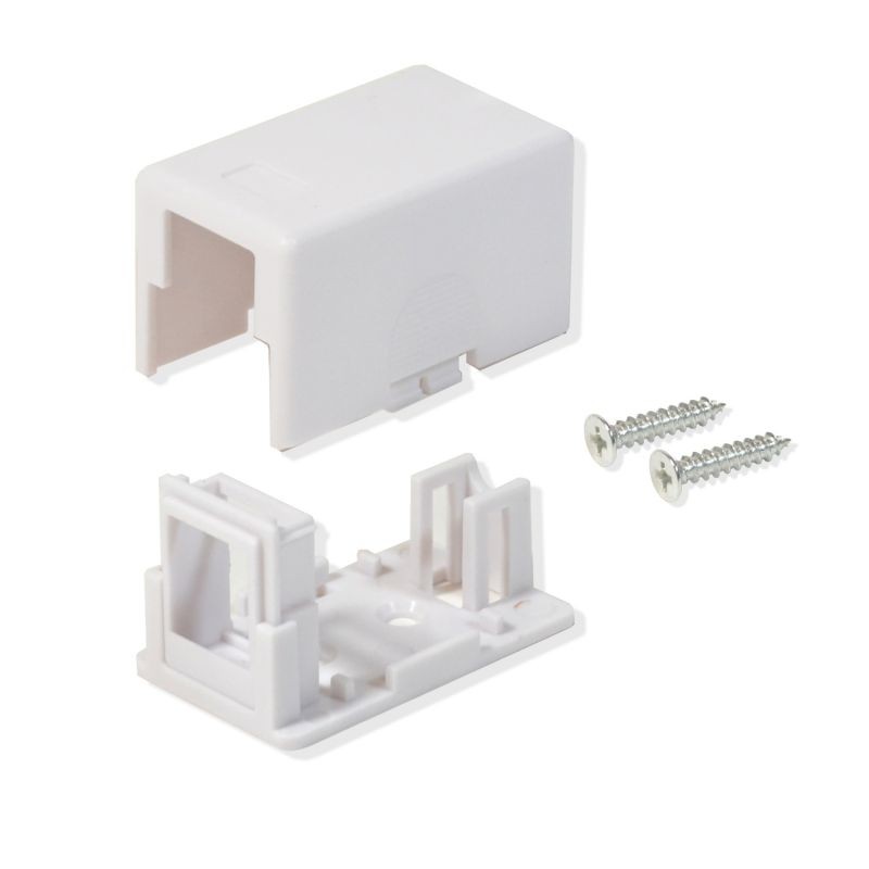 1 Pack Surface Mount Box 1 Port Single Hole Keystone Jack Cat5e/Cat6 White