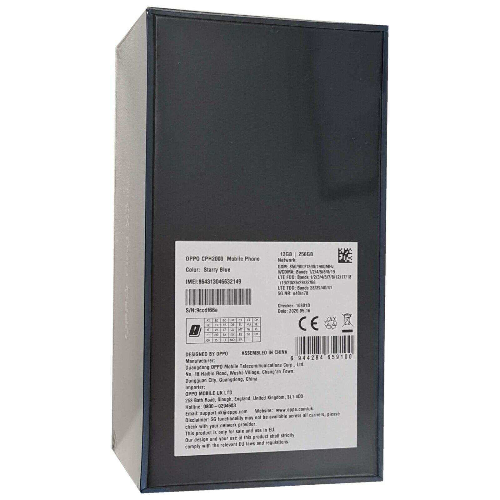 OPPO Find X2 Neo (5G) CPH2009 Single-SIM 256GB + 12GB RAM (GSM Only | No CDMA) Factory Unlocked Smartphone - Moonlight Black