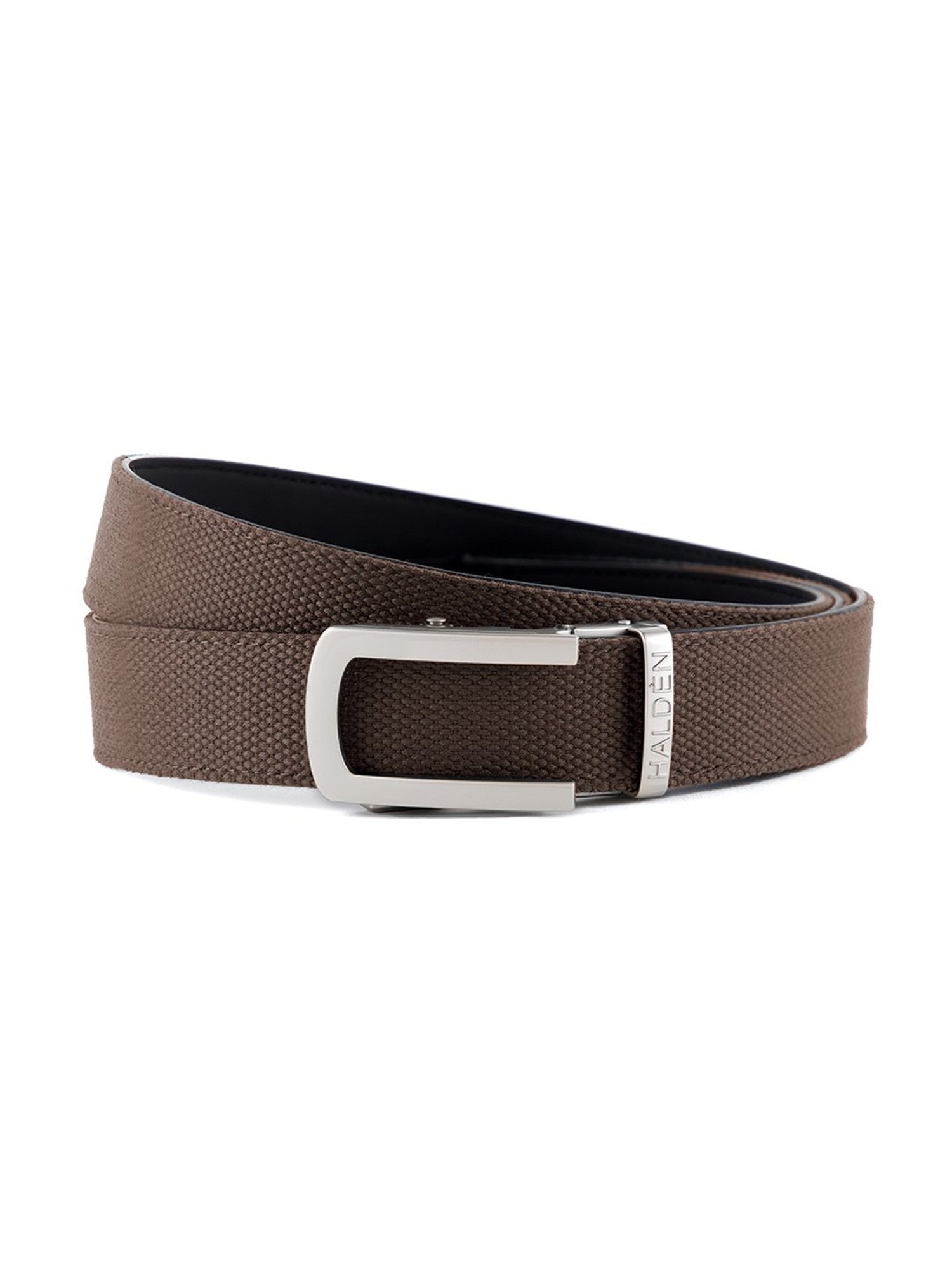 Halden Brown Woven Casual Belt With Classic Pearl Buckle