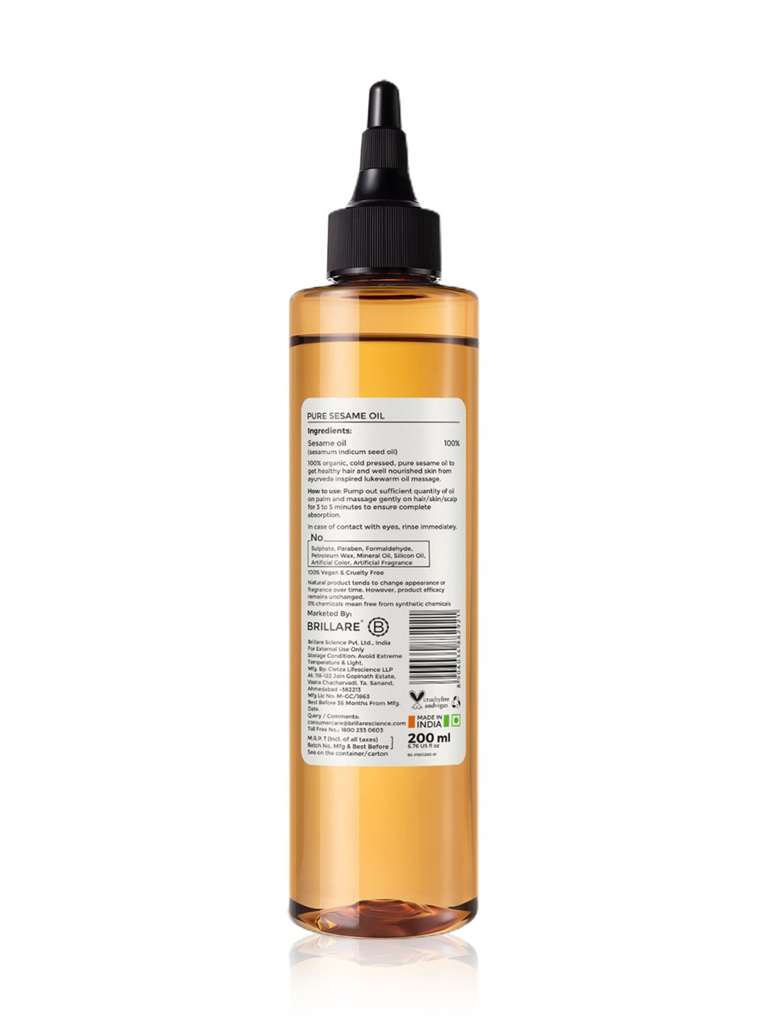 Brillare Pure Seasame Oil - 200 ml