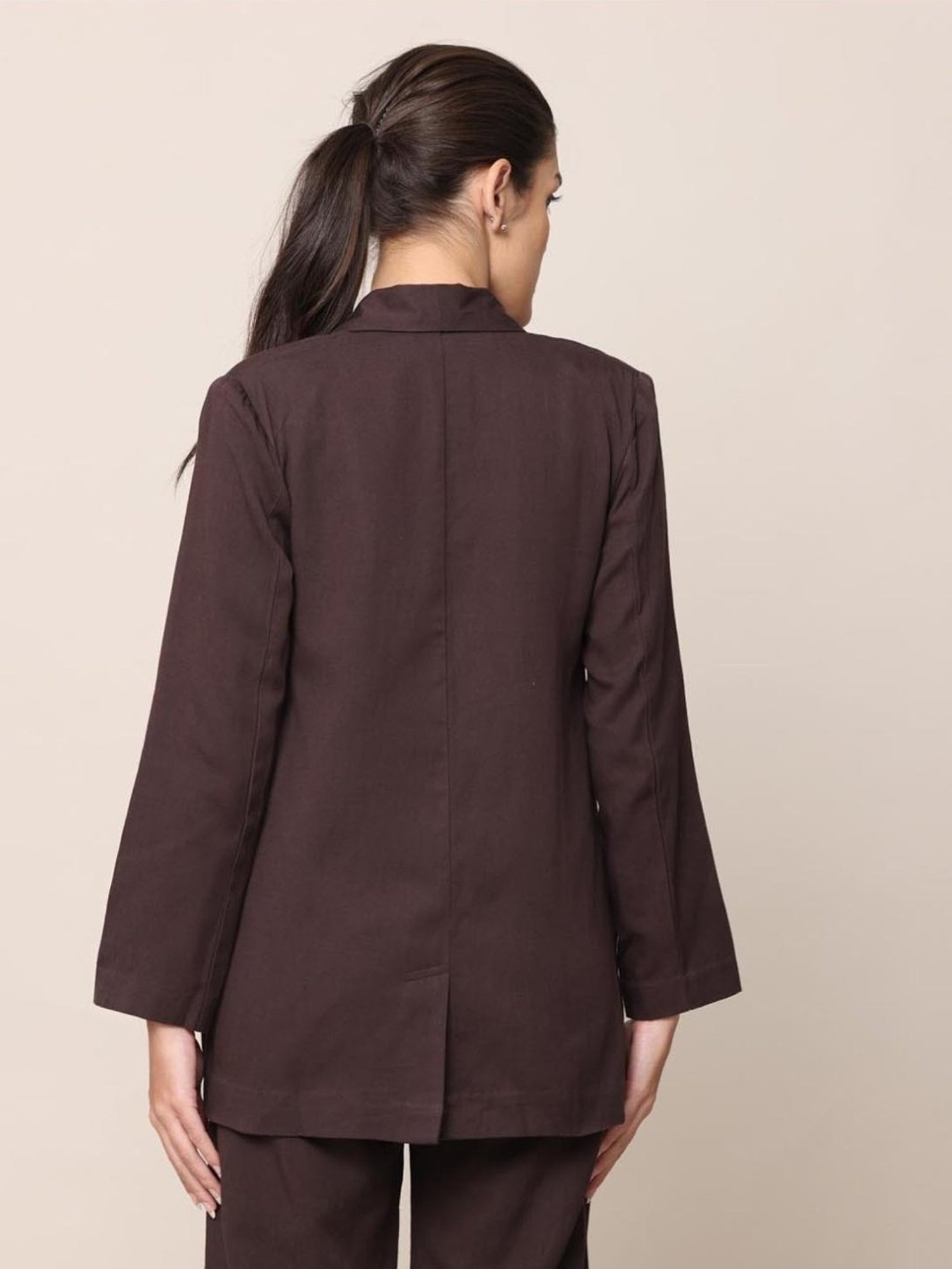 Saltpetre Classic Tencel All Season Coffee Blazer with Top & Trousers 3 piece Co-ord Set