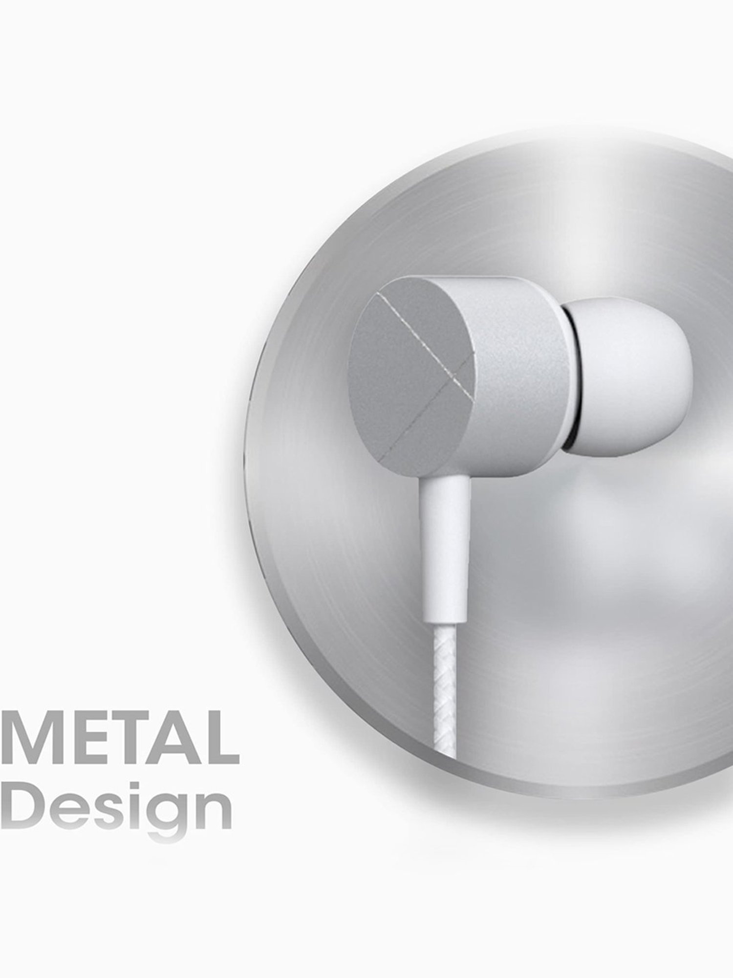 Zebronics Zeb-Buds C2 in Ear Type C Wired Earphones with Mic, Braided 1.2 Metre Cable (White)