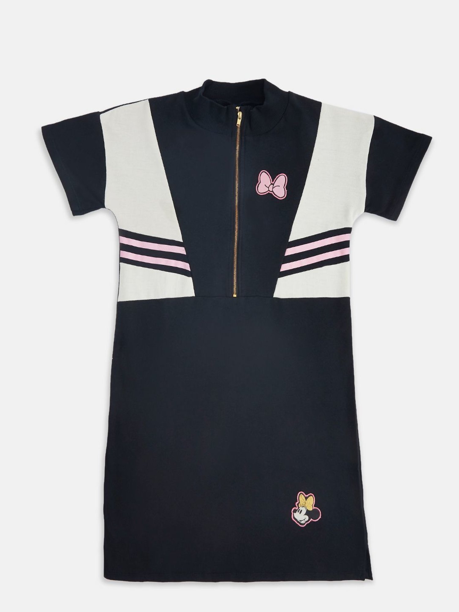 Pantaloons Junior Navy & White Color Block Frock