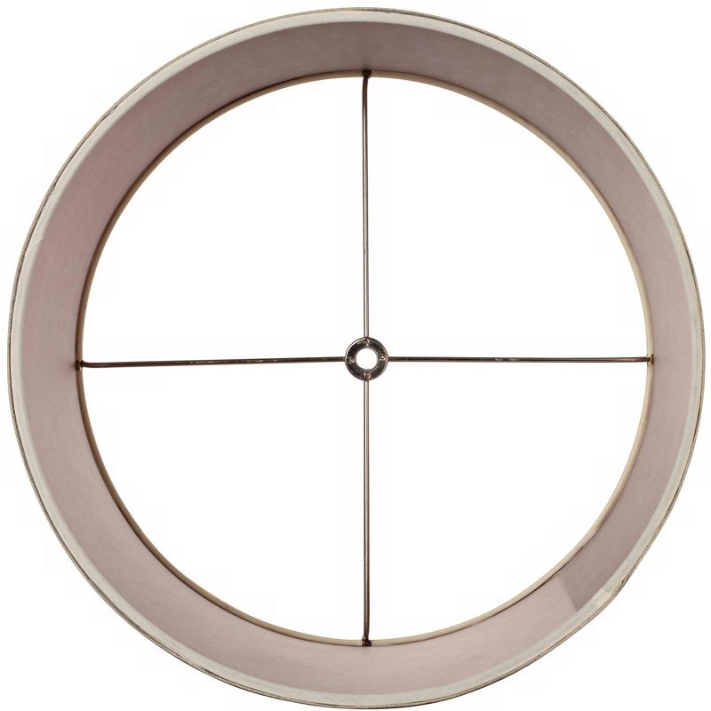 Springcrest Natural Linen Medium Drum Lamp Shade 13" Top x 14" Bottom x 10" High (Spider) Replacement with Harp and Finial