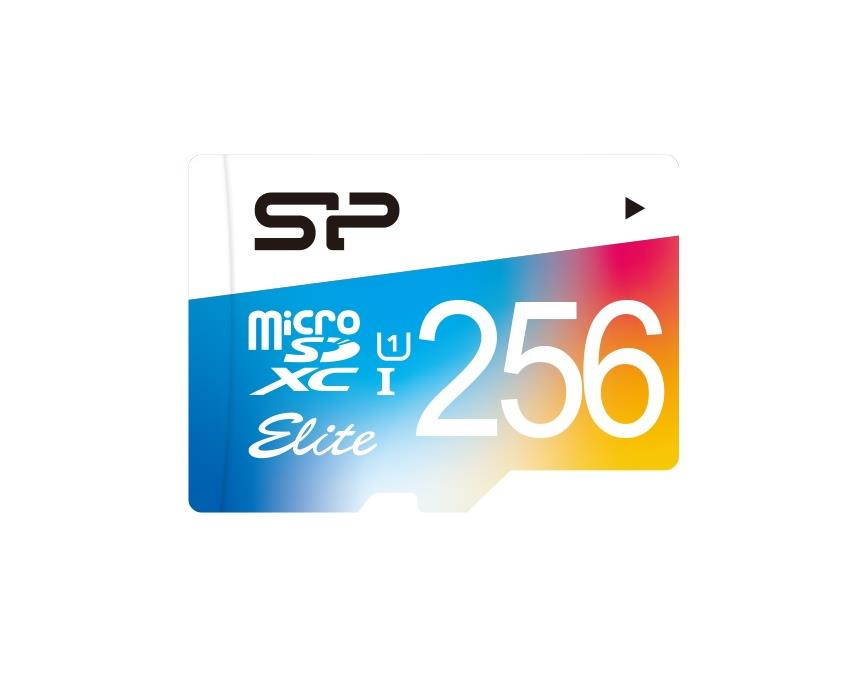 256GB Silicon Power Elite microSDXC CL10 UHS-1 85MB/sec Colorful Memory Card With Adapter