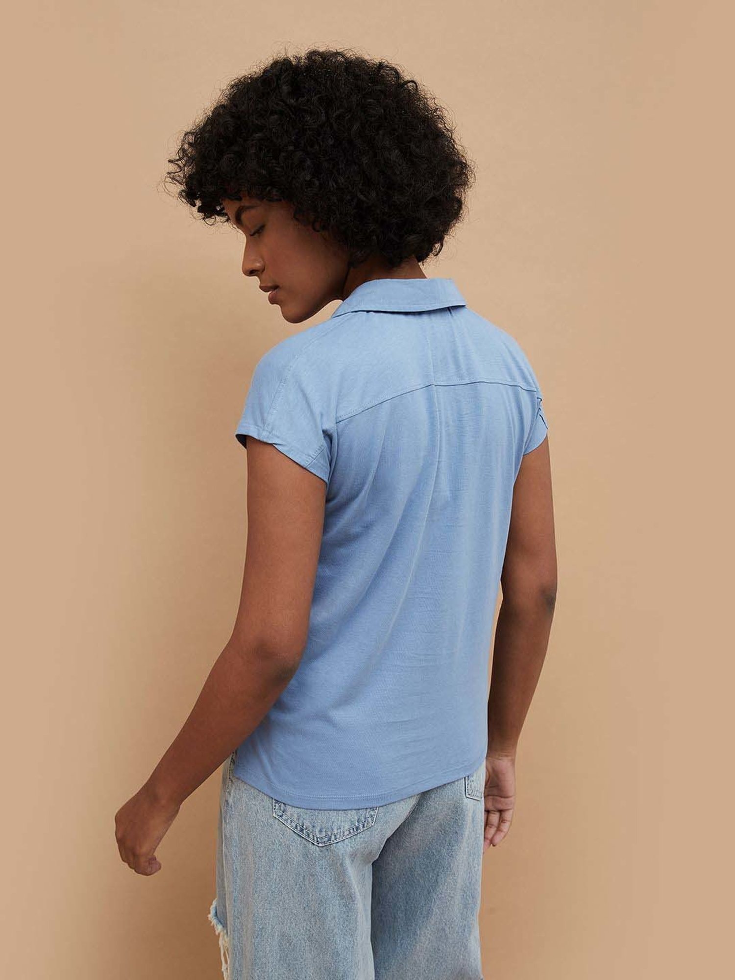 Fame Forever by Lifestyle Blue Cotton Plain Top