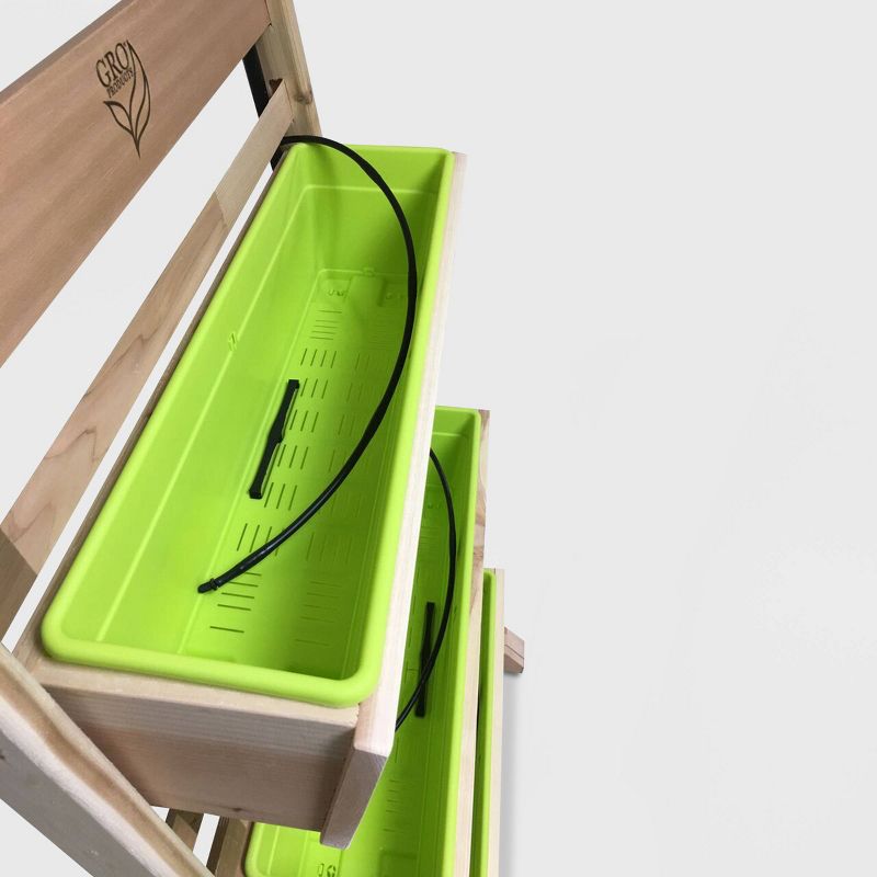 48" Vertical Rectangular Garden Planter With Irrigation Slate Cedar - GRO Products