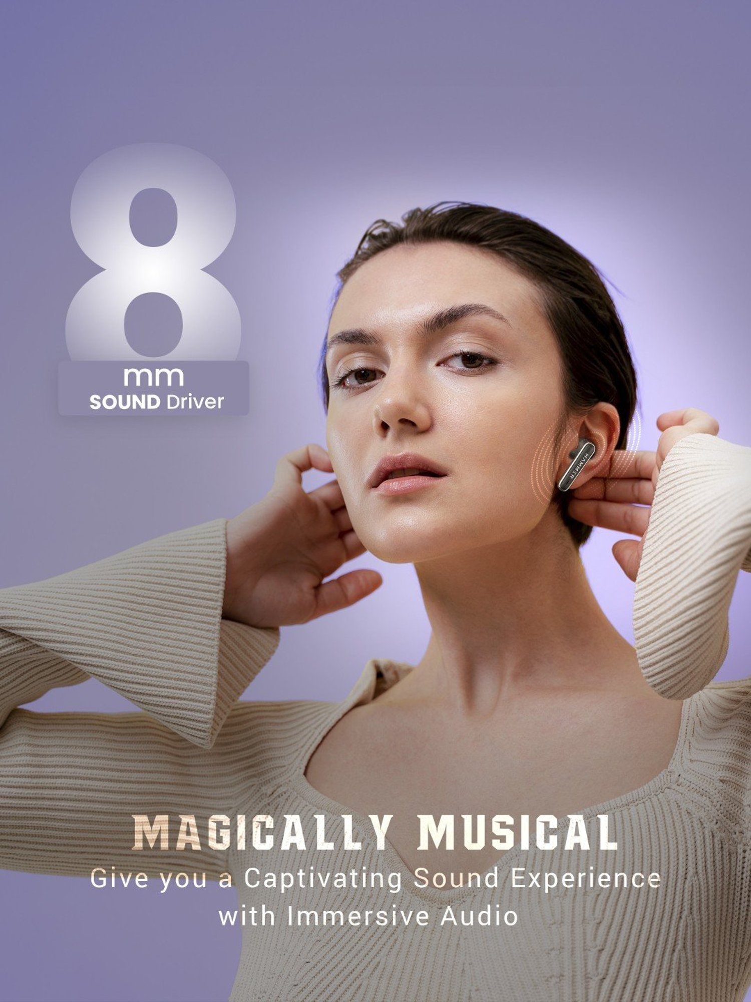 Hammer Airflow Lit in-Ear Earbuds with Upto 20H Playtime,Touch Controls (Black, True Wireless)