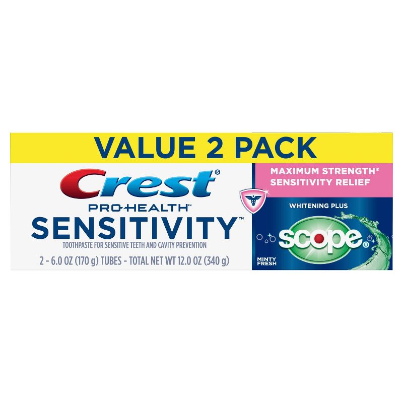 Crest Pro-Health Sensitivity Whitening Plus Scope Toothpaste - 6oz/2pk