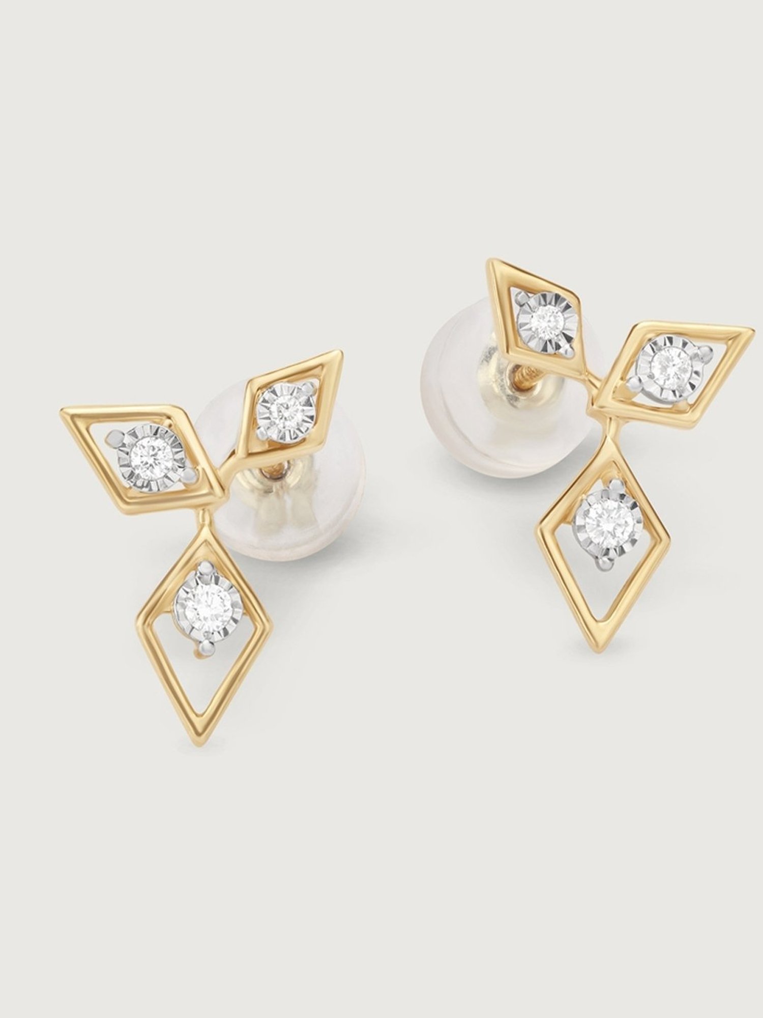 Mia by Tanishq Sparks of Joy 14k Gold & Diamond Stud Earrings