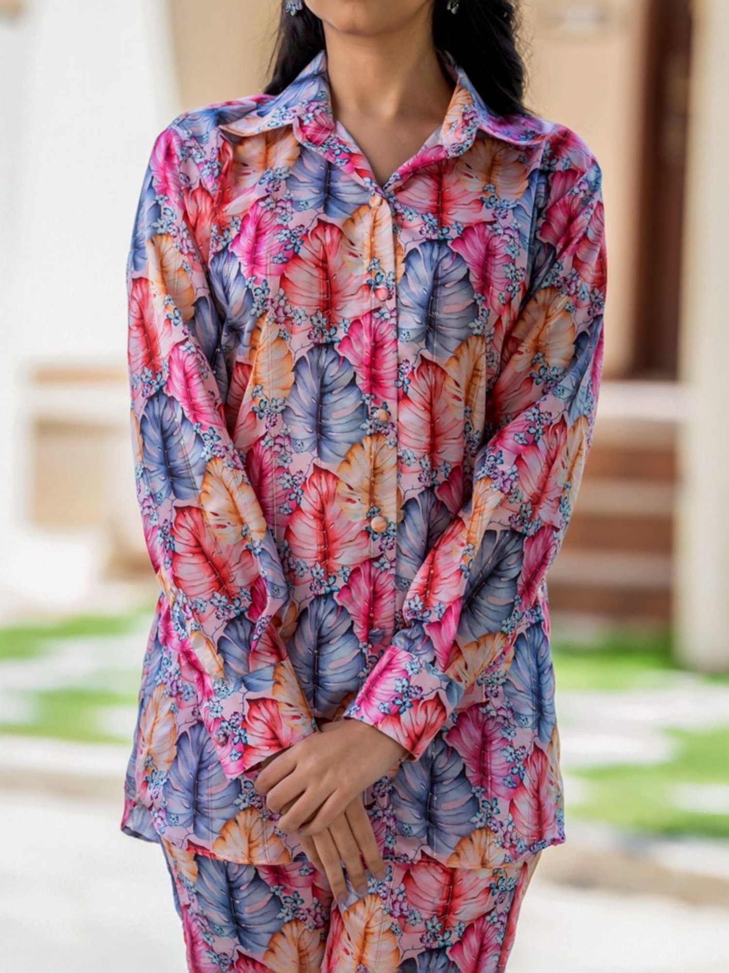 HOUSE OF JAMOTI Multicolored Printed Tunic Palazzo Set