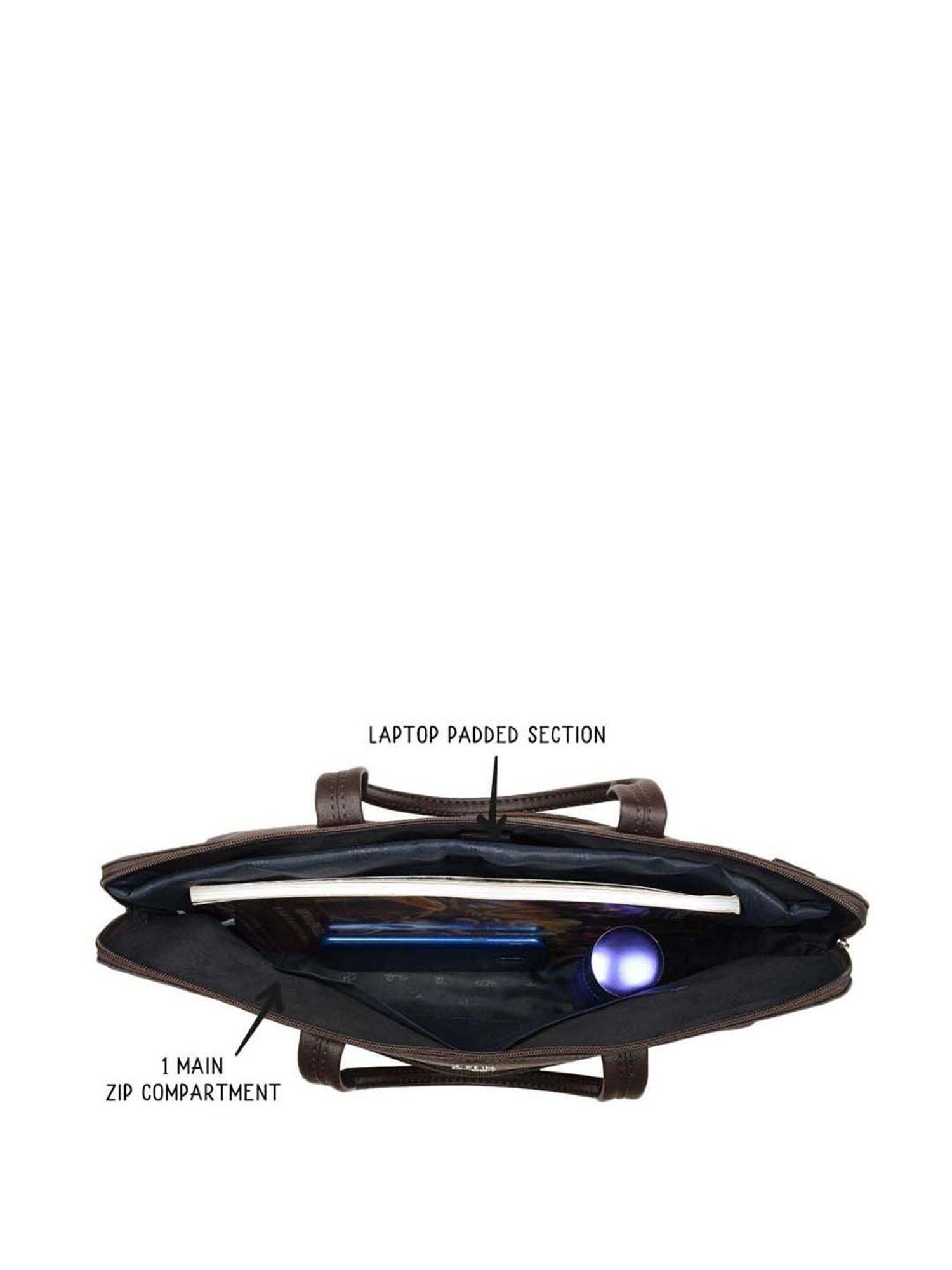 Baggit Brown PVC Solid Laptop Messenger Bag