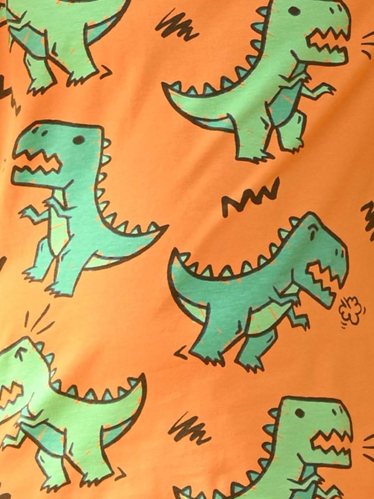 Anthrilo Kids Mustard Cotton Printed T-Shirt & Trouser