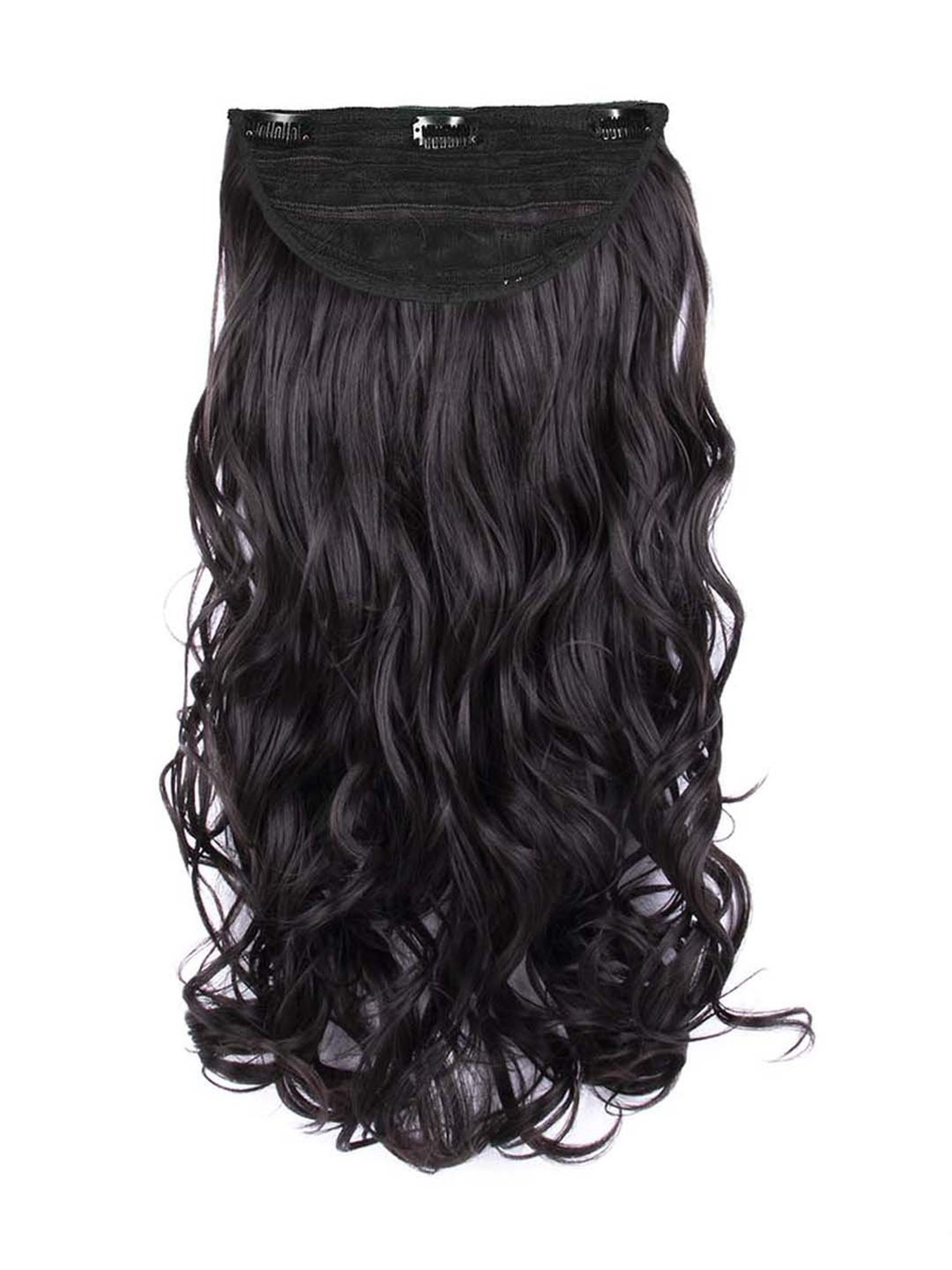 Streak Street Clip-In 24" Full-Wavy Dark Brown Hair Extensions