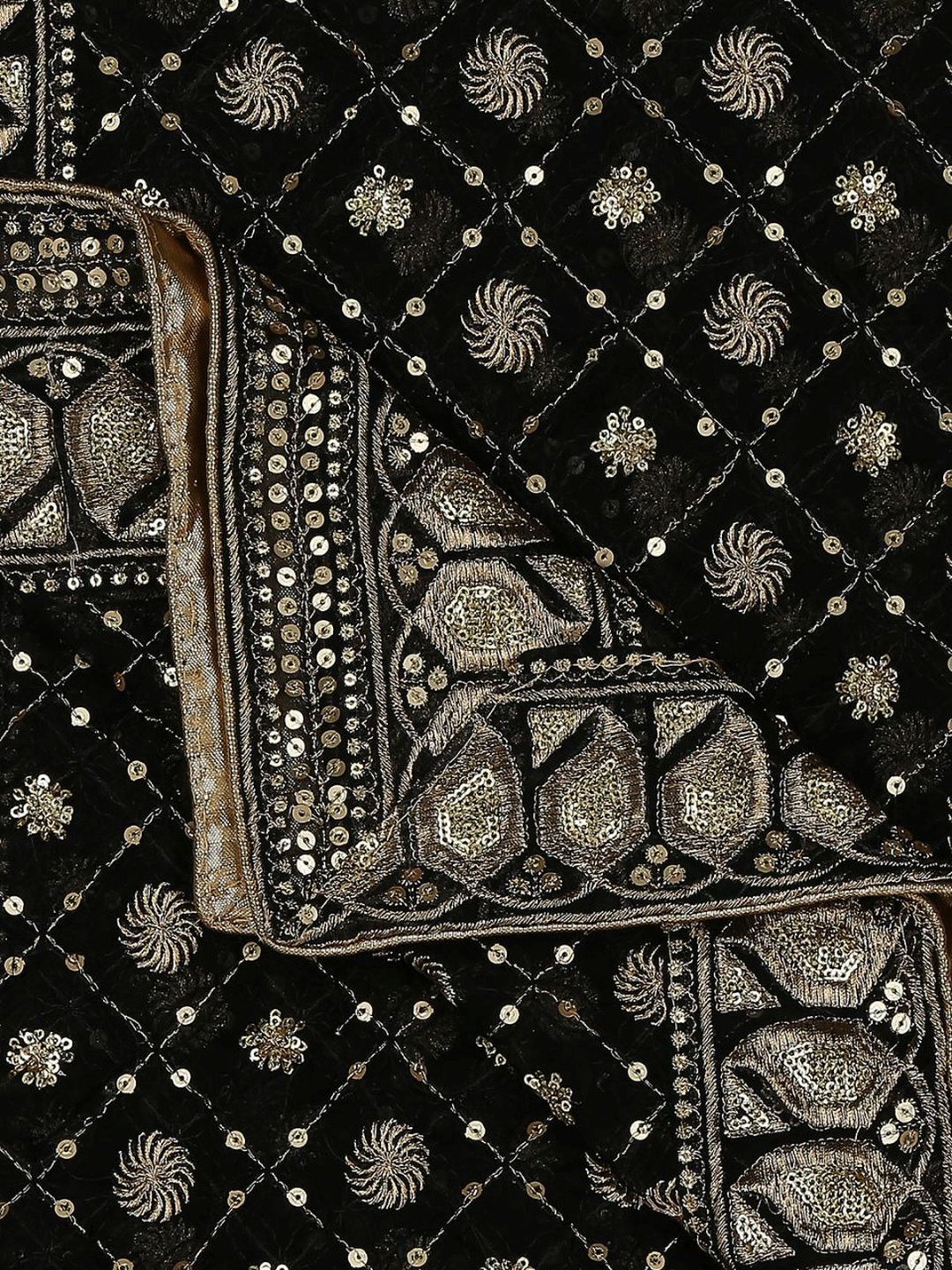 Dupatta Bazaar Black Embroidered Dupatta