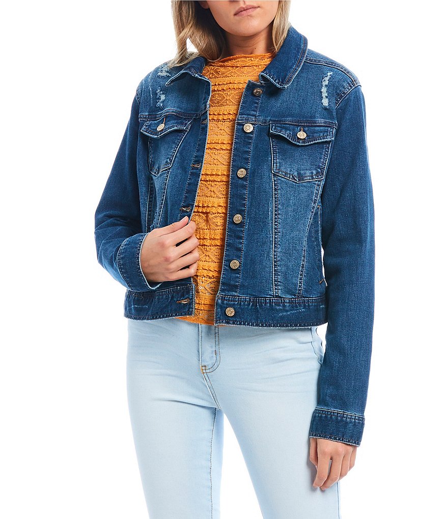 Celebrity Pink Basic Button Front Denim Jacket