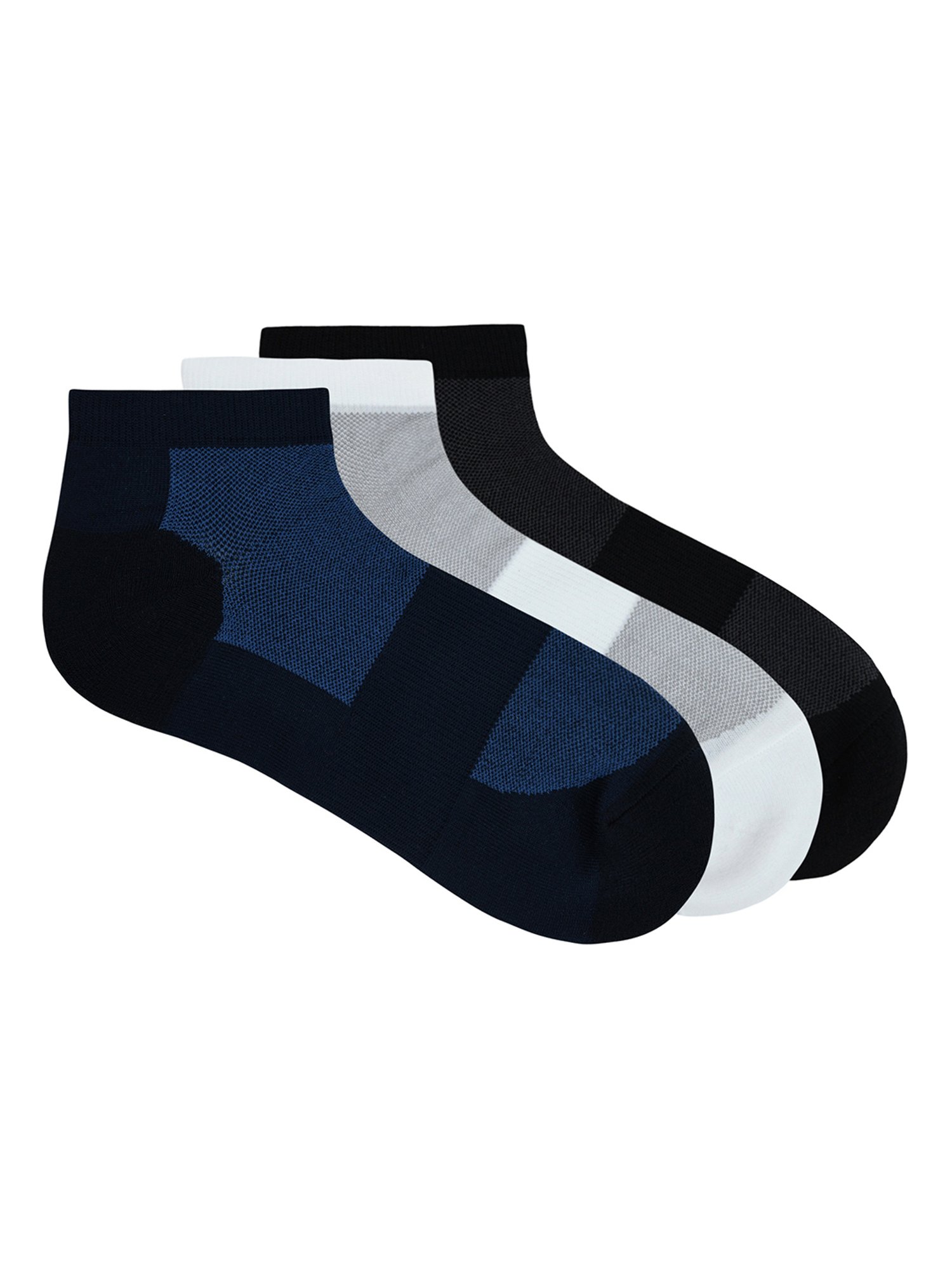 BALENZIA Multicolor Athletic Cushioned High Ankle Sports Socks - Pack of 3