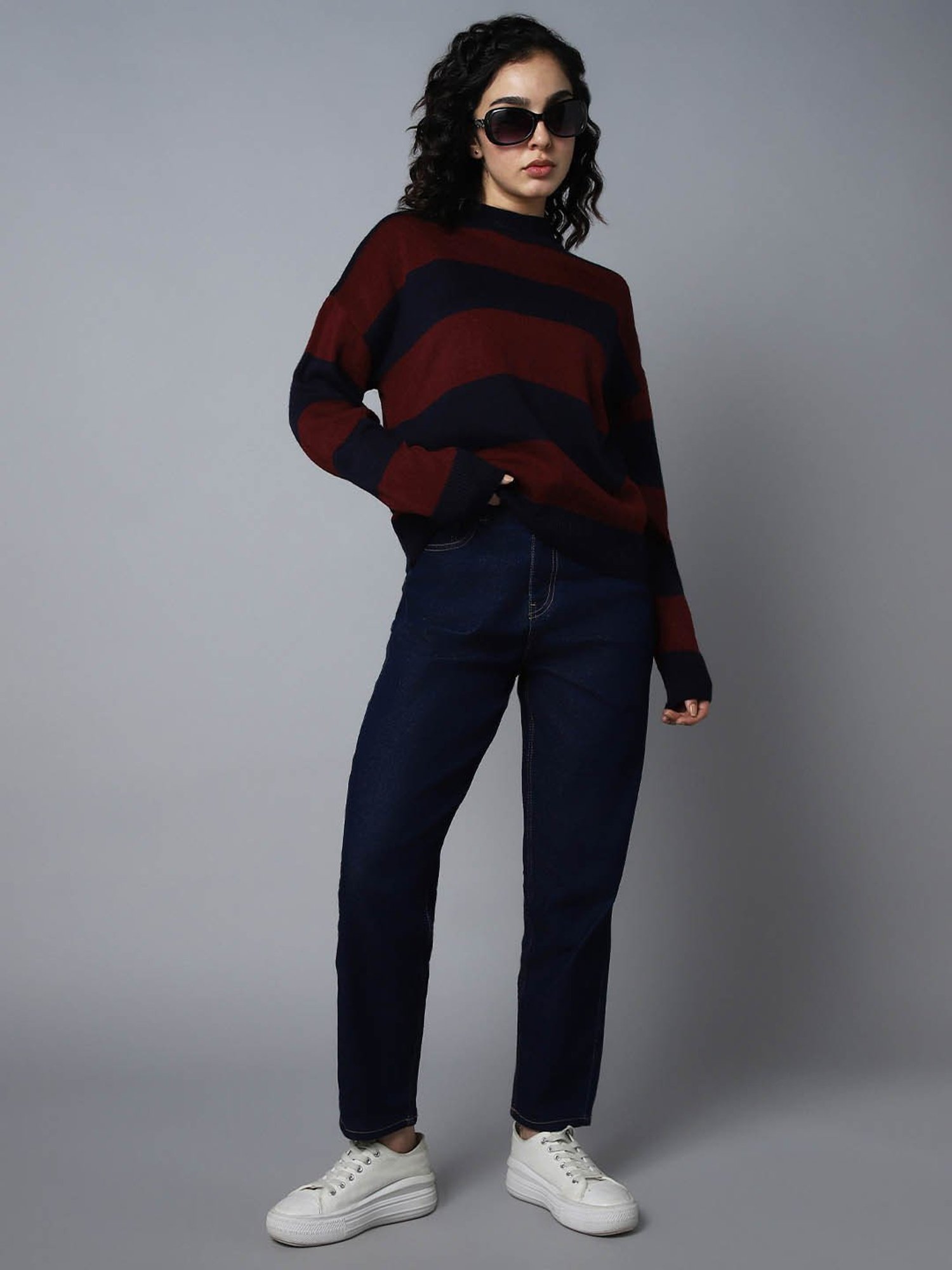 High Star Maroon & Navy Sweater