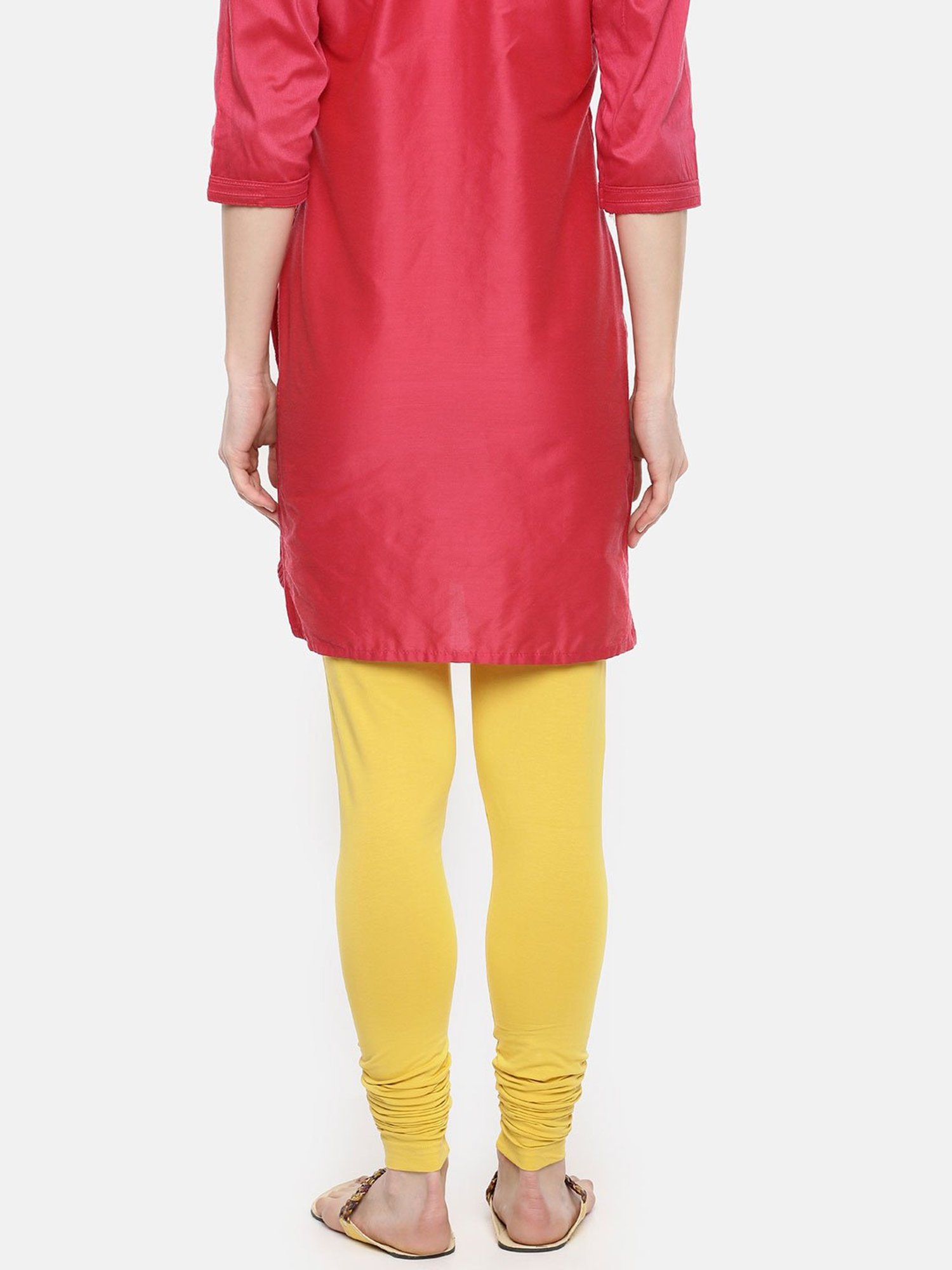 Dollar Missy Yellow Cotton Leggings