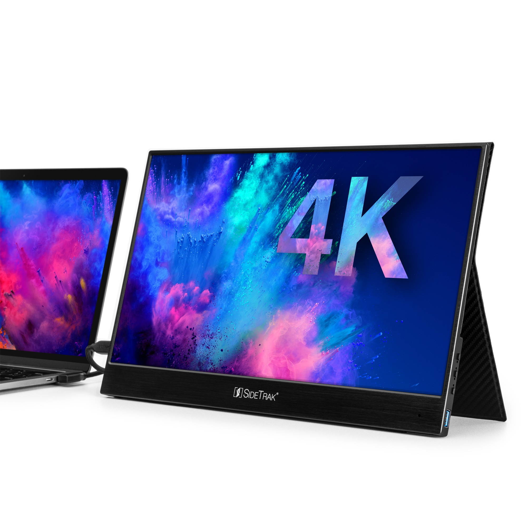 SideTrak Solo 15.6&rdquo; 4k Portable Monitor for Laptop | Freestanding Ultra HD LED Anti-Glare USB Laptop Dual Screen | Compatible with Mac, PC, & Chrome | Powered by USB-C or Mini HDMI
