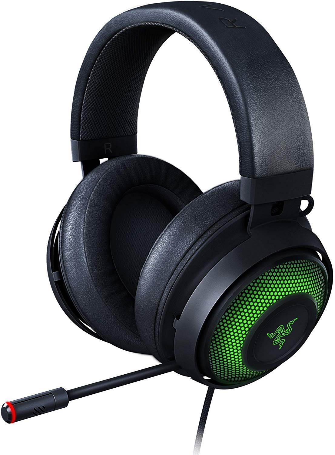 Razer Kraken Ultimate RGB USB Gaming Headset: THX 7.1 Spatial Surround Sound - Chroma RGB Lighting - Retractable Active Noise Cancelling Mic - Aluminum & Steel Frame - for PC - Matte Black