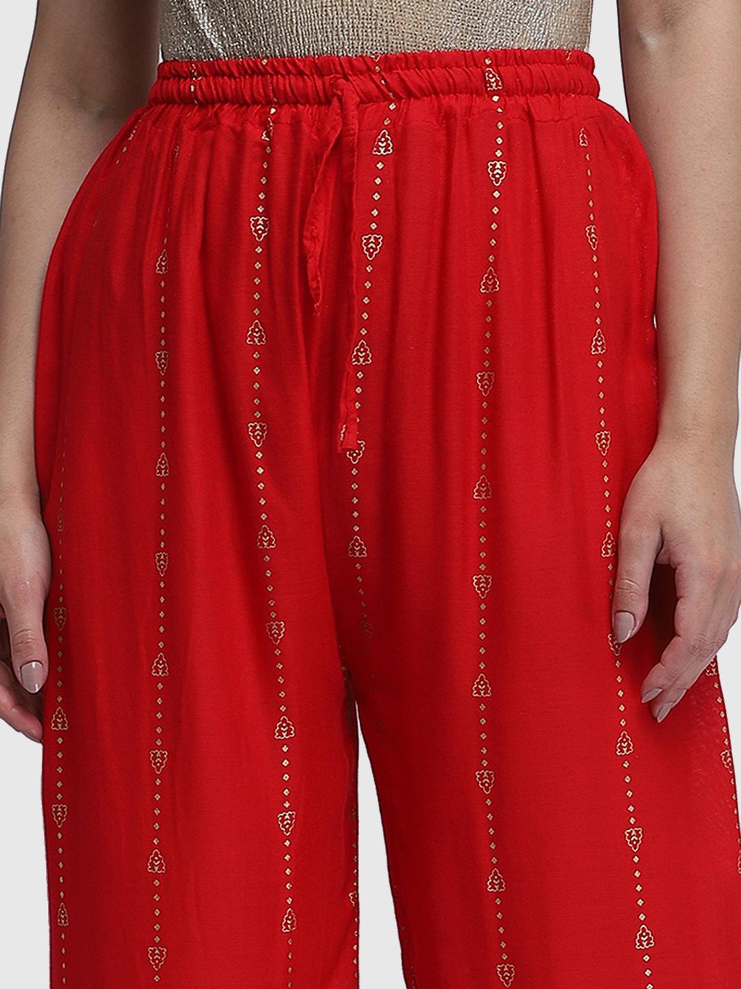 Aditi Wasan Red Printed Palazzos