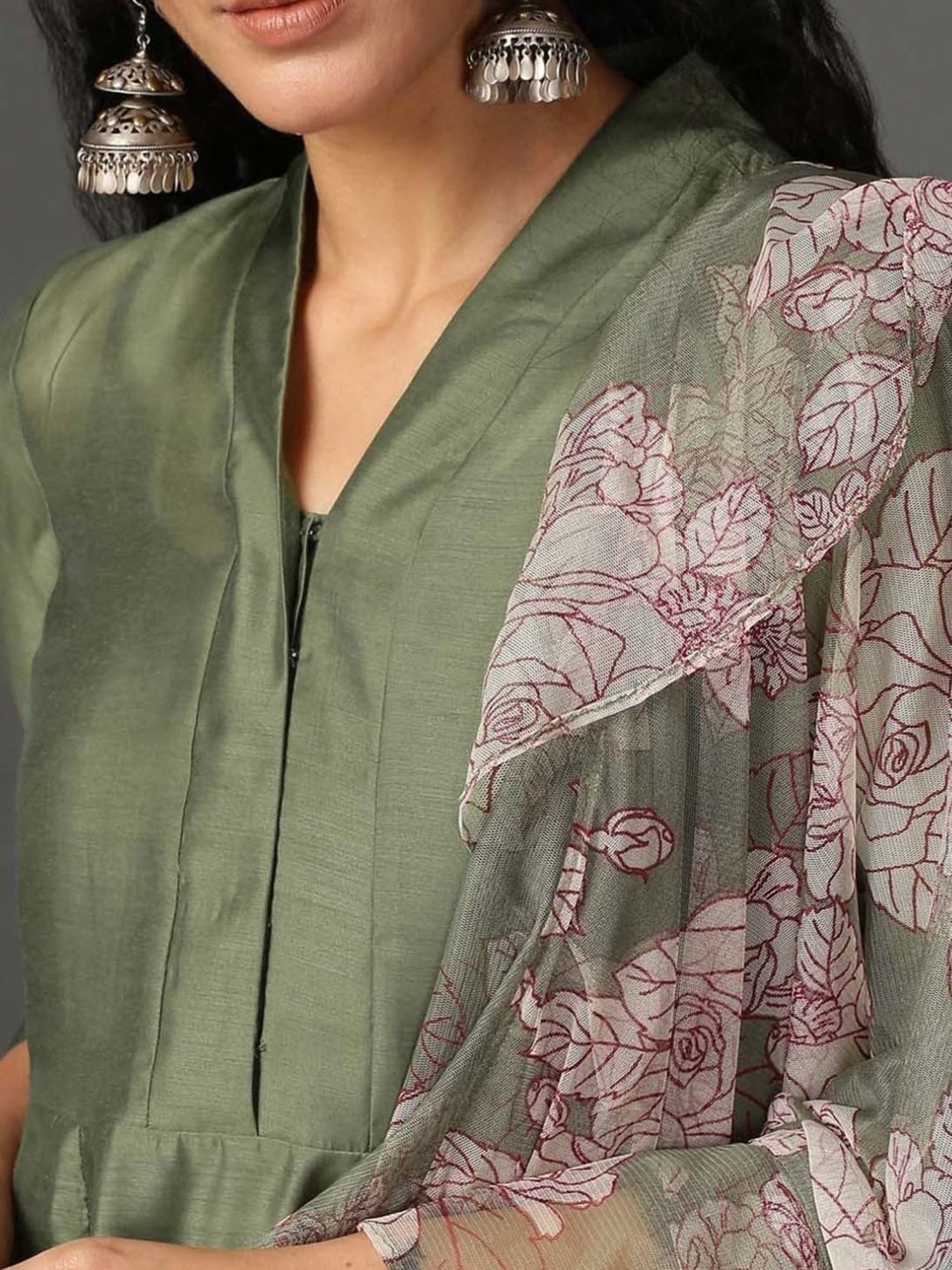 Nuhh Green Capri Breeze Kurta and Pant Set with Dupatta