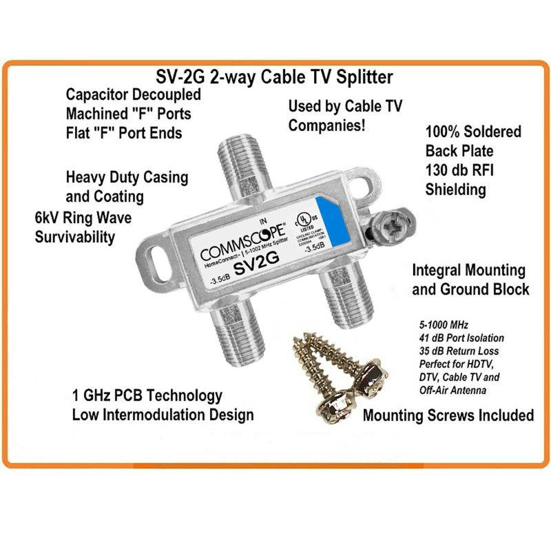 Commscope SV-2G 2-way Coaxial Splitter 5-1000mhz