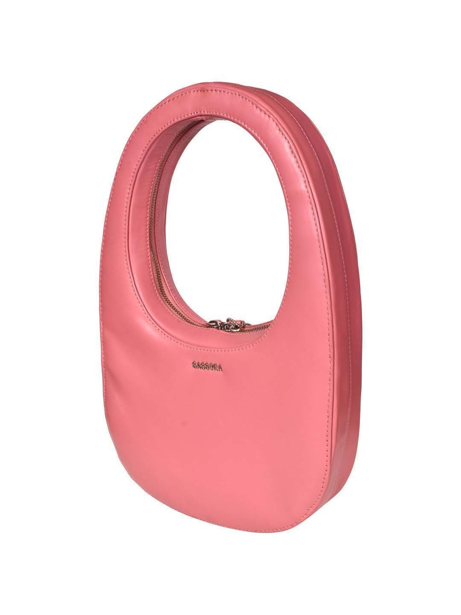 SASSORA Pink Solid Medium Hobo Shoulder Bag