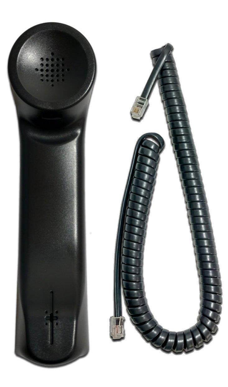 Vertical SBX 320/IP7000/Edge 4000 Series Charcoal Gray Handset WITH CURLY CORD