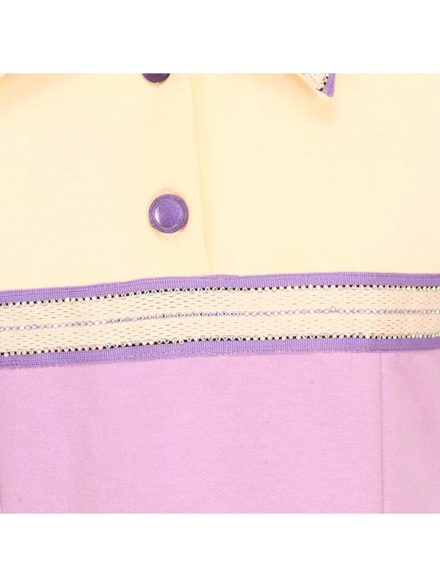 Cutecumber Kids Cream & Purple Color Block Dress
