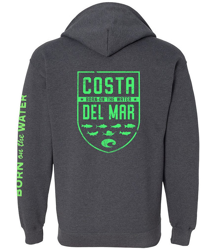 Costa Species Shield Long-Sleeve Zip-Front Fleece Hoodie