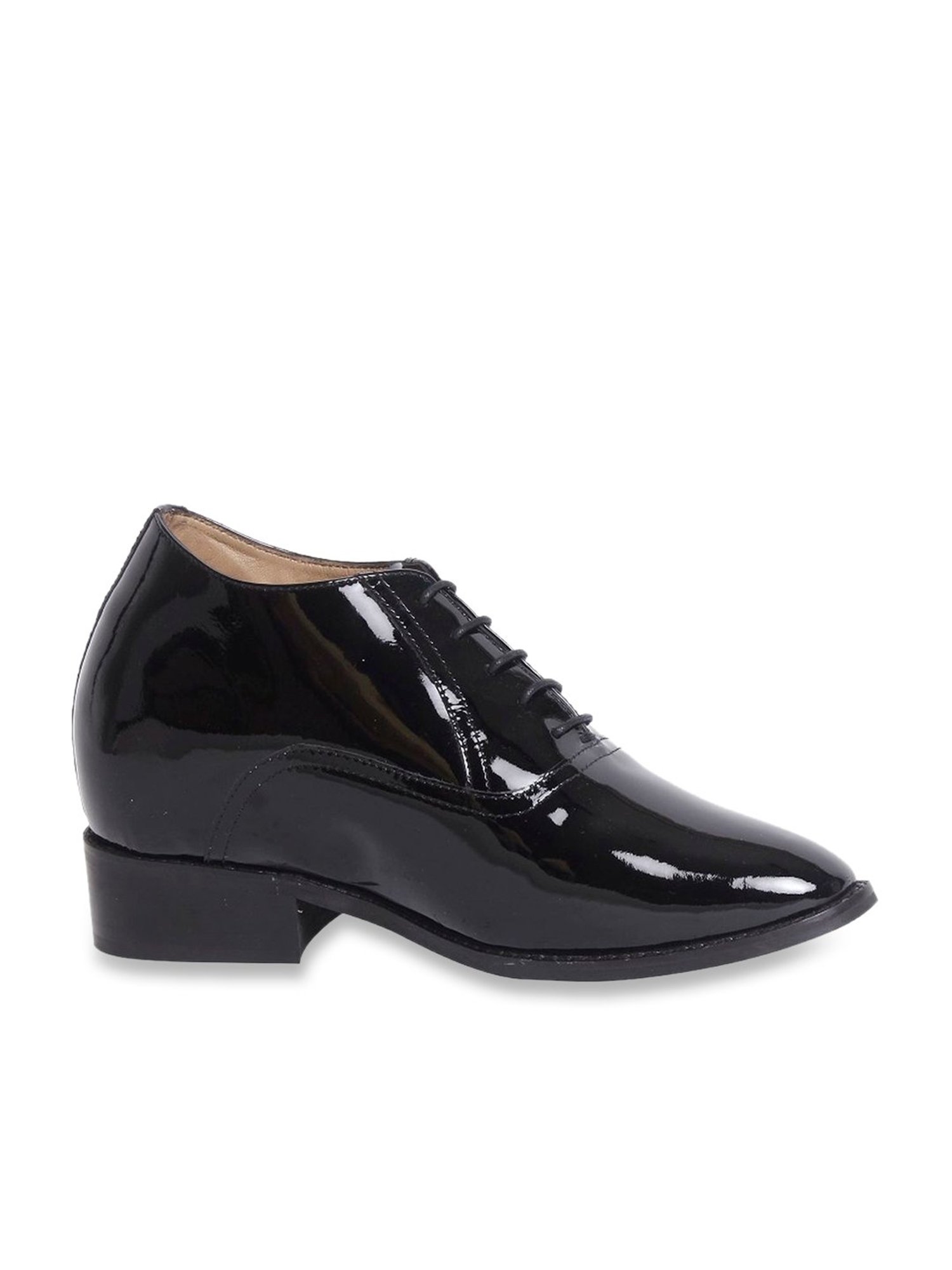 Celby Men's Height Increasing Black Oxford Boots